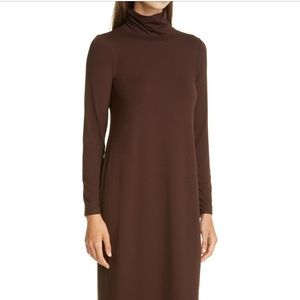 Eileen Fisher Scrunch Neck Long Sleeve Jersey Dress